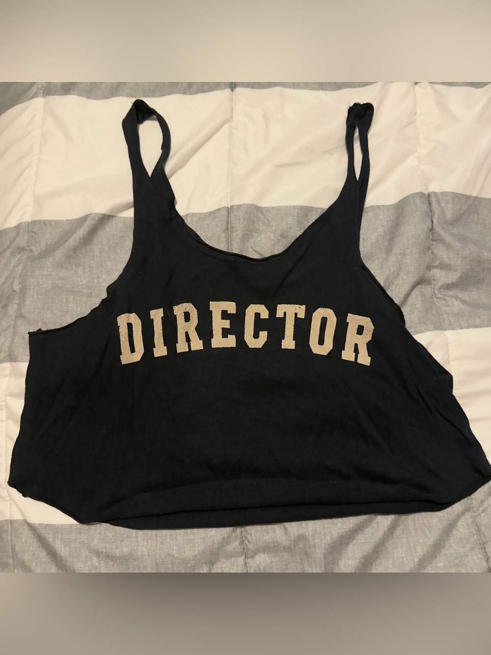 Forever 21 Black Tank Top with Cream "DIRECTOR" Graphic